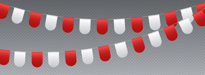 bunting flags carnival party white and red vector image