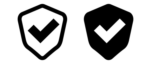 check mark shield icon set security and safety vector image