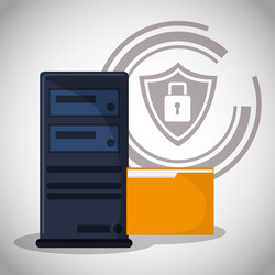 Cyber security computer data padlock file vector