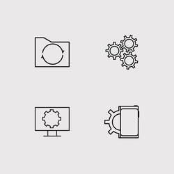 data analytics simple linear icons set outlined vector image