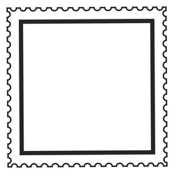 empty postmark template blank square frame vector image