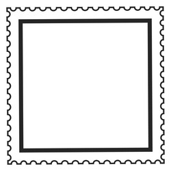 empty postmark template blank square frame vector