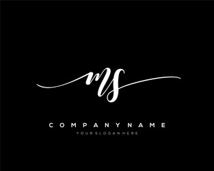 MS Initial Letter Logo - Elegant Script vector image