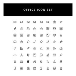 Office icons set with outline design vector