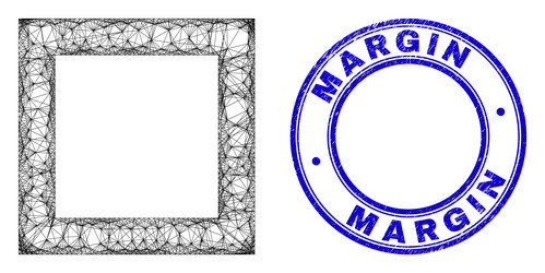 rubber margin stamp seal and linear irregular mesh vector image