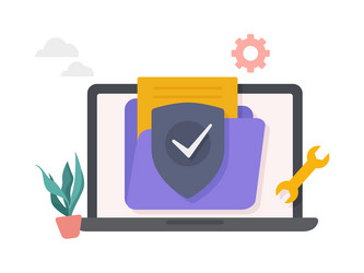 secure files folder documents access and private vector image