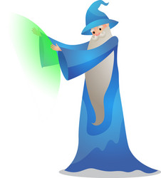 Wizard character in action poses colorful raster vector