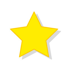 yellow star icon simple shape with shadow vector image