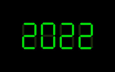 2022 new year text in digital font display icon vector image