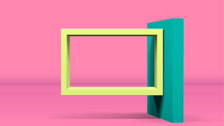 3d frame on stand or abstract minimalistic vector image