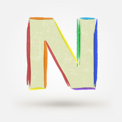 alphabet letter n watercolor paint design element vector