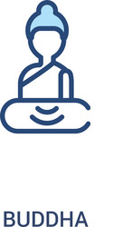 Buddha concept 2 colored icon simple line element vector
