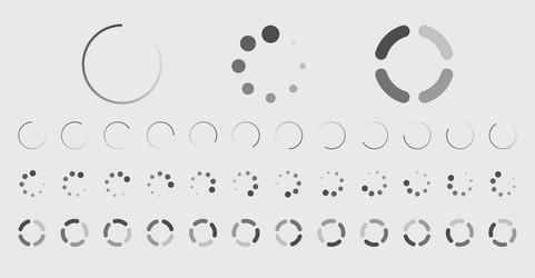 circular loading buffering icons set vector image