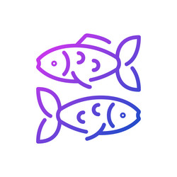 Fish pixel perfect blue rgb color icon Royalty Free Vector