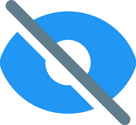 Hide feature with eye crossed shape button vector
