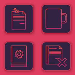 set line note paper with pinned pushbutton user vector image