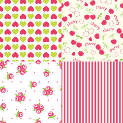 set of abstract seamless patterns vector