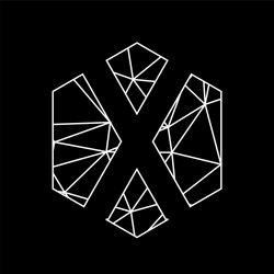 x geometric triangle blockchain font vector image