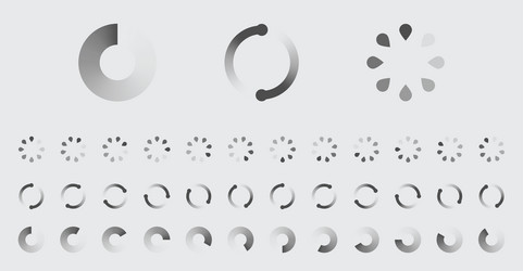 Circular loading buffering icons set vector