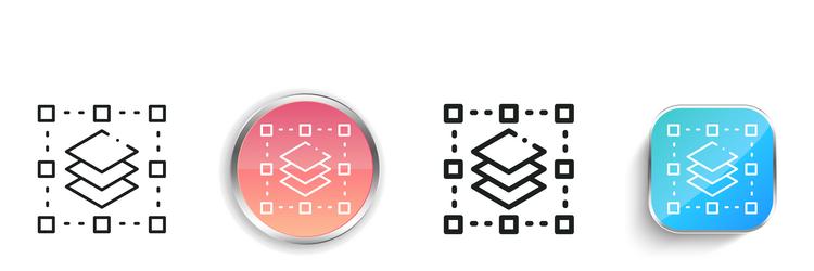 layers icon thin linear regular and button style vector image
