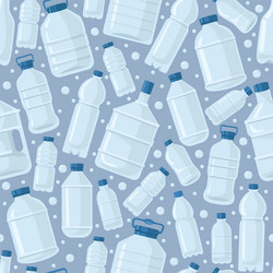 plastic clear water bottles seamless pattern Vector Image
