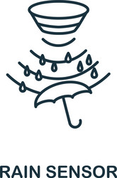Rain sensor outline icon thin line style from vector