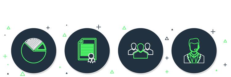 set line certificate template users group pie vector image