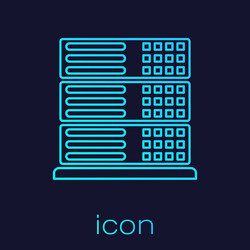 Turquoise server data web hosting line icon vector
