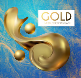 3d gold swirl element realistic abstract design vector