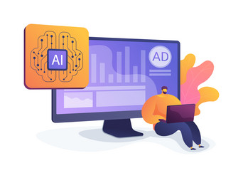ai-optimized programmatic advertising abstract vector image