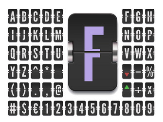 airport terminal mechanical scoreboard alphabet vector