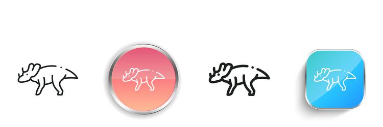 dinosaur icon thin linear regular and button vector image