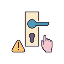 do not touch door handle related icon vector