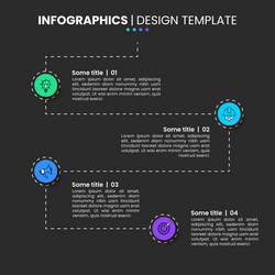 infographic template line and path to goal with 4 vector image