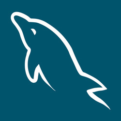 Mysql database management system emblem vector