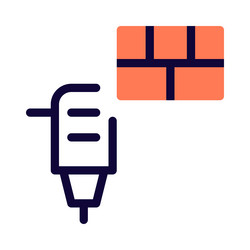 Power tool used to create hole in walls vector