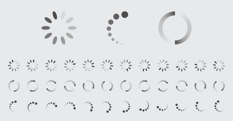 circular loading buffering icons set vector image