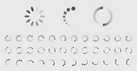 Circular loading buffering icons set vector