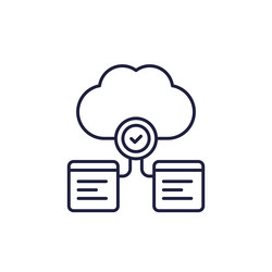 cloud computing line icon for apps and web vector image