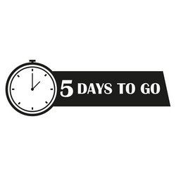 countdown timer icon 5 days to go five vector image