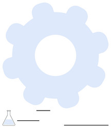 gear mechanism with laboratory flask representing vector image