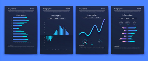 graphics infographics with mobile phone template vector