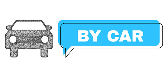 misplaced by car speech frame and network icon vector image