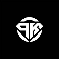 Pk monogram logo with sharped shape design Vector Image