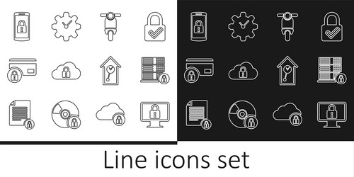 set line lock on monitor server security vector image