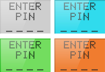 enter pin digital display colored set vector