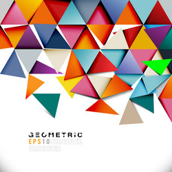 geometric colorful triangle mosaic and separate vector image