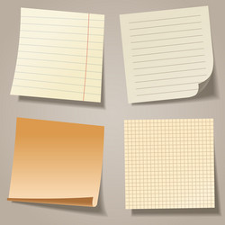 realistic blank sticky notes colored sheets vector