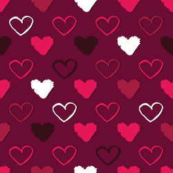 seamless pattern with hearts abstract background vector image