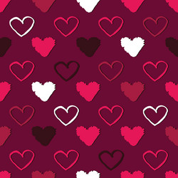 Seamless pattern with hearts abstract background vector